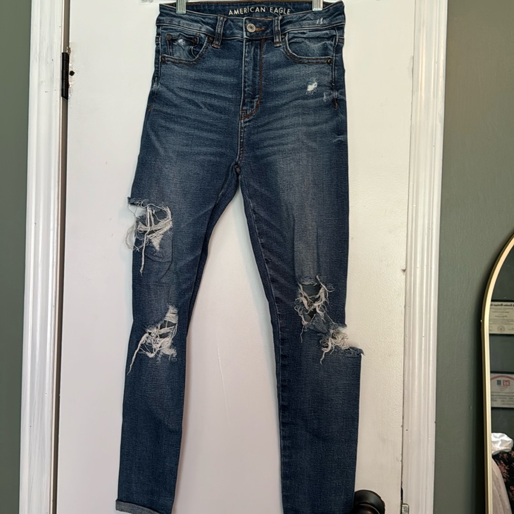American eagle destroyed high rise jeggings size 0R
